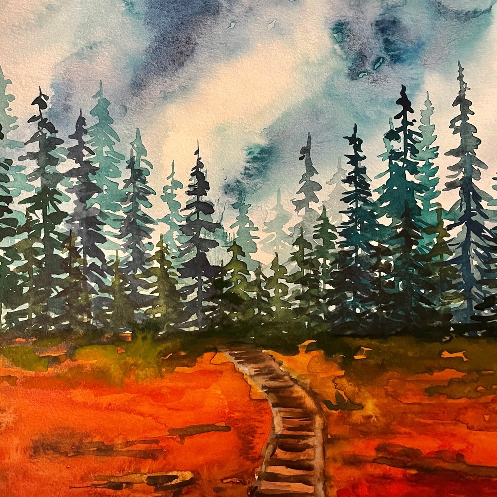 🌲🌲🌲🌲🖌🎨Watercolor painting